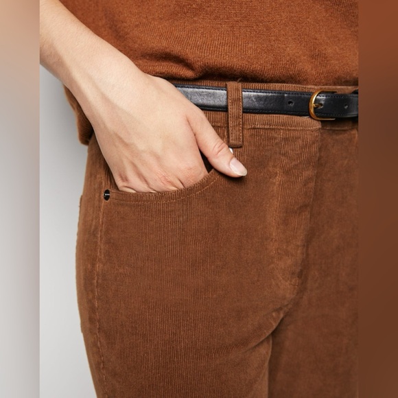 Nili Lotan Bradford Pant Corduroy Ankle Length Stretch In Chestnut Brown Size 2 - Picture 4 of 10